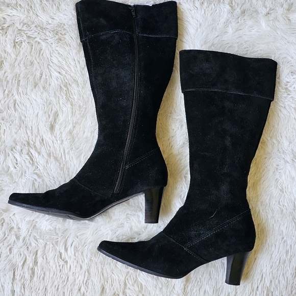 Worthington tall black suede boots size  7‎ 1/2 m - Picture 1 of 12